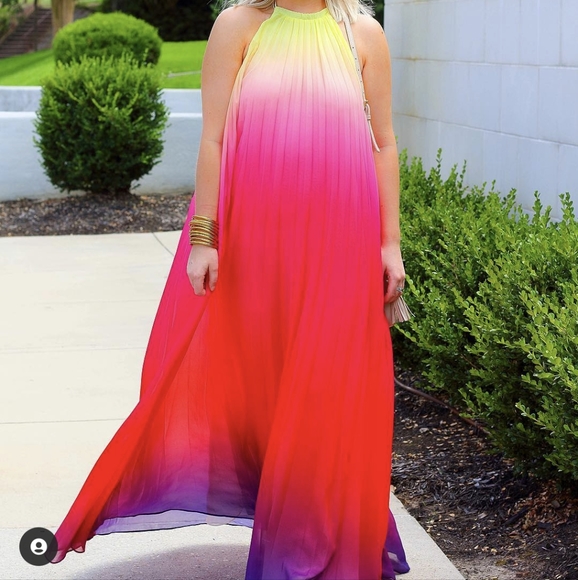 NWT Summer Ombre Sunset Vacation Maxi Dress S: Small-Medium - Picture 9 of 12